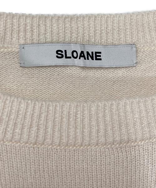 SLOANE（スローン）SLOANE (スローン) 4G天竺ウール×コットンフリンジクルーネックニットプルオーバー ホワイト サイズ:2の古着・服飾アイテム