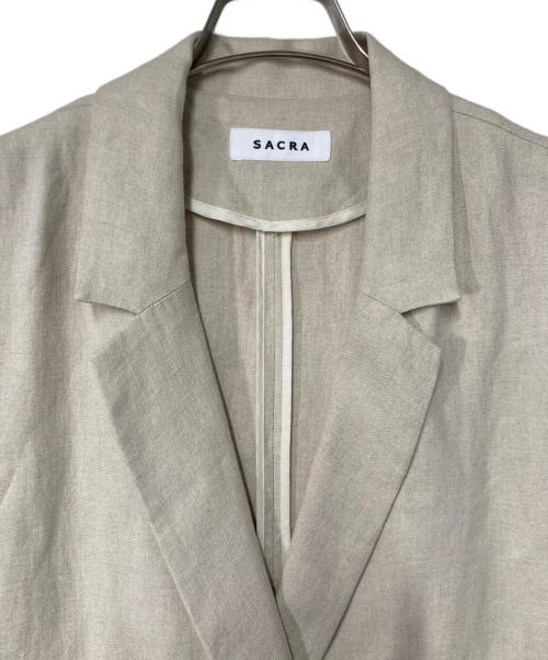 SACRA（サクラ）SACRA (サクラ) リネンダブルブレストロングジレ アイボリー サイズ:38の古着・服飾アイテム