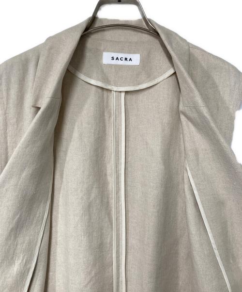 SACRA（サクラ）SACRA (サクラ) リネンダブルブレストロングジレ アイボリー サイズ:38の古着・服飾アイテム