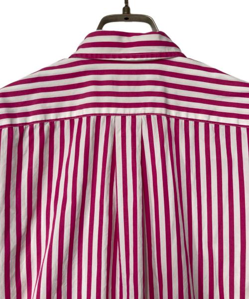 POLO RALPH LAUREN（ポロ・ラルフローレン）POLO RALPH LAUREN (ポロ・ラルフローレン) ポニー刺繍ストライプシャツワンピース ピンク×ホワイトの古着・服飾アイテム