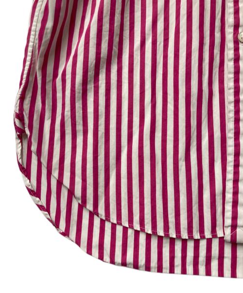 POLO RALPH LAUREN（ポロ・ラルフローレン）POLO RALPH LAUREN (ポロ・ラルフローレン) ポニー刺繍ストライプシャツワンピース ピンク×ホワイトの古着・服飾アイテム