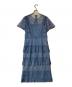 GRACE CONTINENTAL (（グレースコンチネンタル) レイヤードレースタイトワンピース ブルー サイズ:38：9000円