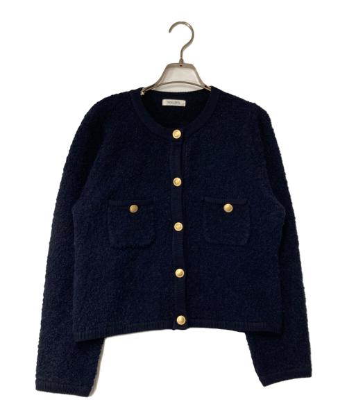 NOLLEY'S（ノーリーズ）NOLLEY'S (ノーリース) フワフワクルーネックジャケット ネイビー サイズ:38の古着・服飾アイテム