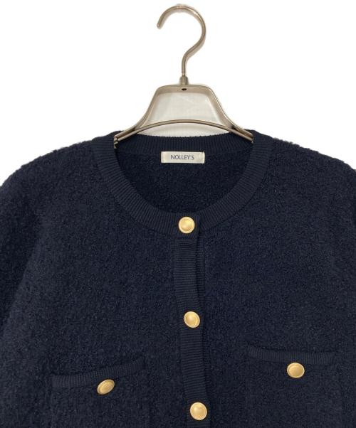 NOLLEY'S（ノーリーズ）NOLLEY'S (ノーリース) フワフワクルーネックジャケット ネイビー サイズ:38の古着・服飾アイテム