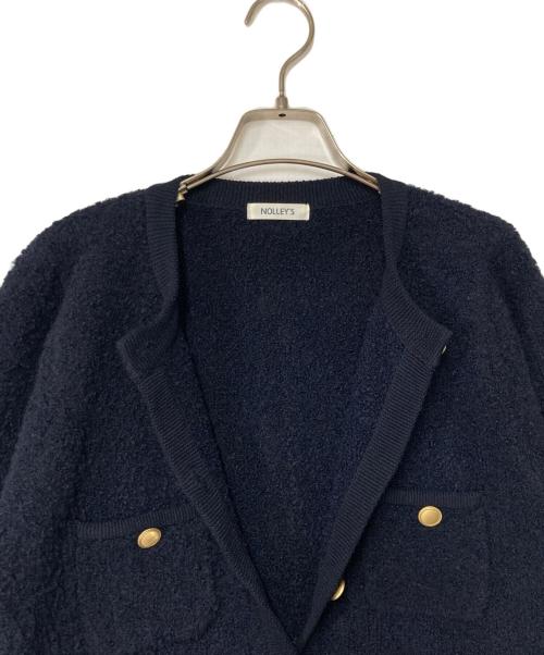 NOLLEY'S（ノーリーズ）NOLLEY'S (ノーリース) フワフワクルーネックジャケット ネイビー サイズ:38の古着・服飾アイテム