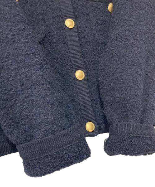 NOLLEY'S（ノーリーズ）NOLLEY'S (ノーリース) フワフワクルーネックジャケット ネイビー サイズ:38の古着・服飾アイテム