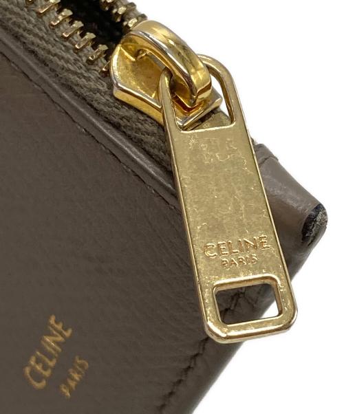 CELINE（セリーヌ）CELINE (セリーヌ) コンパクトジップカードホルダー ベージュの古着・服飾アイテム