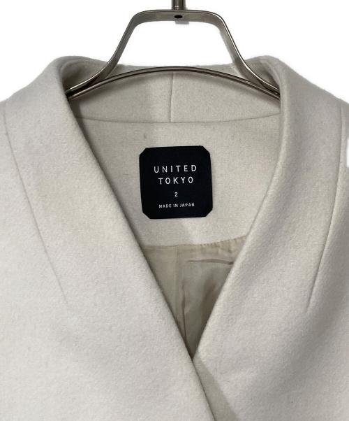 UNITED TOKYO（ユナイテッドトーキョー）UNITED TOKYO (ユナイテッドトーキョー) Super140カシミヤ混Vネックコート アイボリー サイズ:2の古着・服飾アイテム