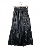HERENCIAヘレンチア）の古着「メタリックロングスカート」｜ブラック
