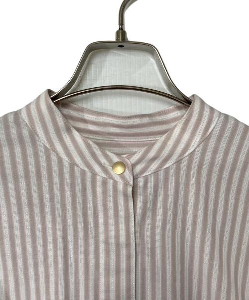 HERENCIA（ヘレンチア）HERENCIA (ヘレンチア) ストライプロングシャツ ピンク×ホワイト サイズ:Freeの古着・服飾アイテム