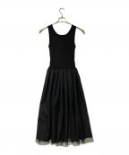 ADAWASアダワス）の古着「STRETCH COTTON MIDI DRESS」｜ブラック