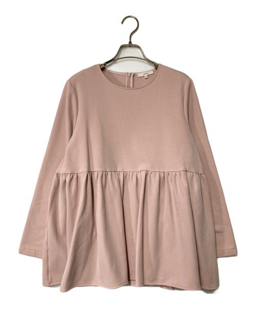 YORI（ヨリ）YORI (ヨリ) ソフト裏起毛フリルブラウス ペプラムカットソー ピンク サイズ:36の古着・服飾アイテム