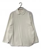 YORIヨリ）の古着「ダブルクロス丸襟カラーブラウス」｜ホワイト