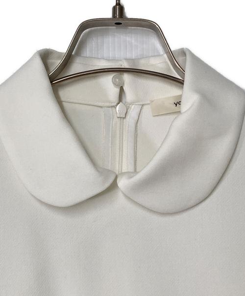 YORI（ヨリ）YORI (ヨリ) ダブルクロス丸襟カラーブラウス ホワイト サイズ:Fの古着・服飾アイテム