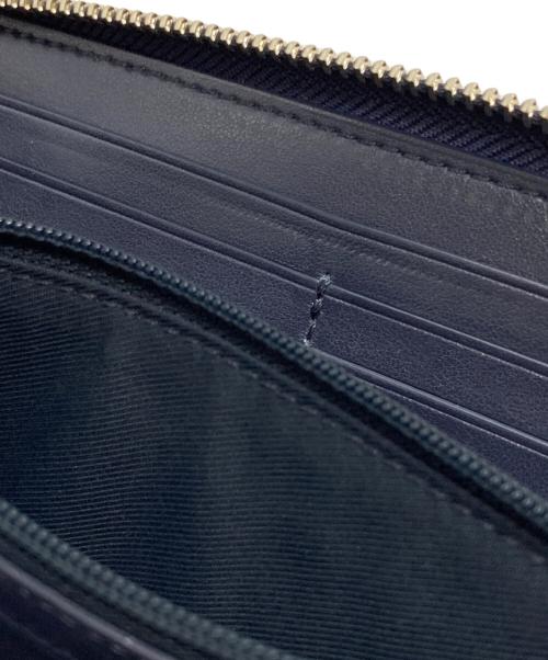 COACH（コーチ）COACH (コーチ) シグネチャーラウンドファスナー財布 ネイビーの古着・服飾アイテム