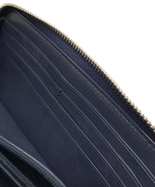 COACH（コーチ）COACH (コーチ) シグネチャーラウンドファスナー財布 ネイビーの古着・服飾アイテム