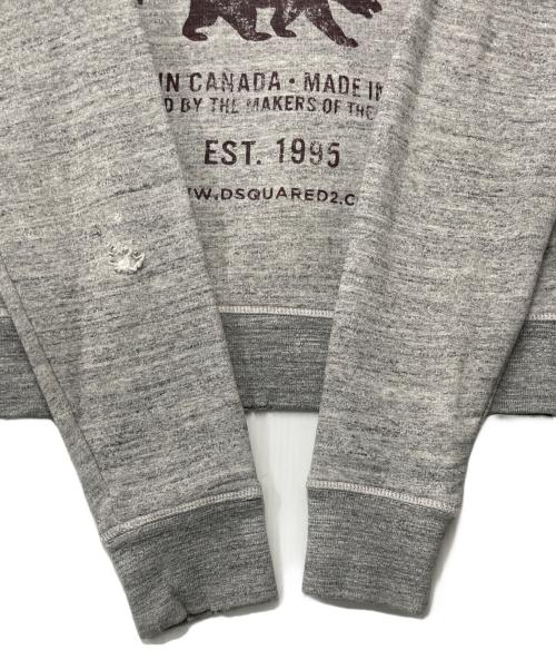 DSQUARED2（ディースクエアード）DSQUARED2 (ディースクエアード) ダメージ加工スウェット グレー サイズ:XSの古着・服飾アイテム