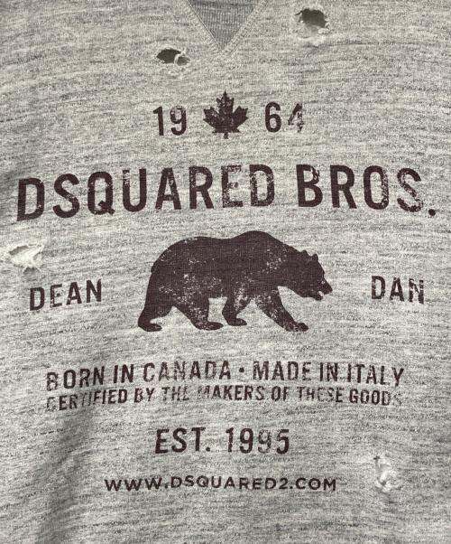 DSQUARED2（ディースクエアード）DSQUARED2 (ディースクエアード) ダメージ加工スウェット グレー サイズ:XSの古着・服飾アイテム