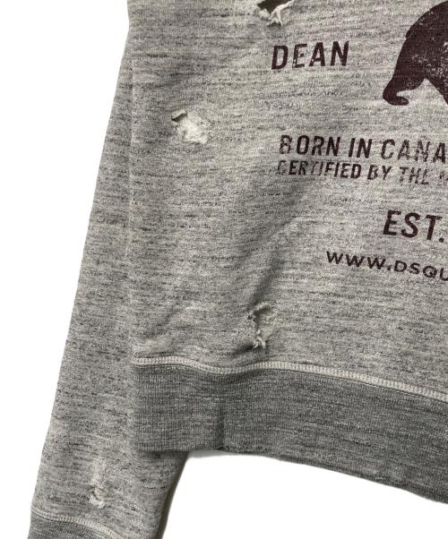 DSQUARED2（ディースクエアード）DSQUARED2 (ディースクエアード) ダメージ加工スウェット グレー サイズ:XSの古着・服飾アイテム