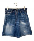 DSQUARED2ディースクエアード）の古着「デニムハーフパンツ」｜インディゴ