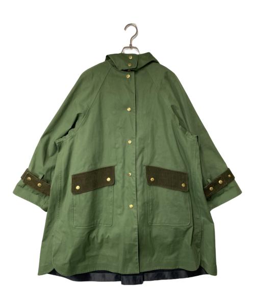 Traditional Weatherwear（トラディショナルウェザーウェア）Traditional Weatherwear (トラディショナルウェザーウェア) ライナー付ステンカラーコート カーキ×ブラック サイズ:34の古着・服飾アイテム