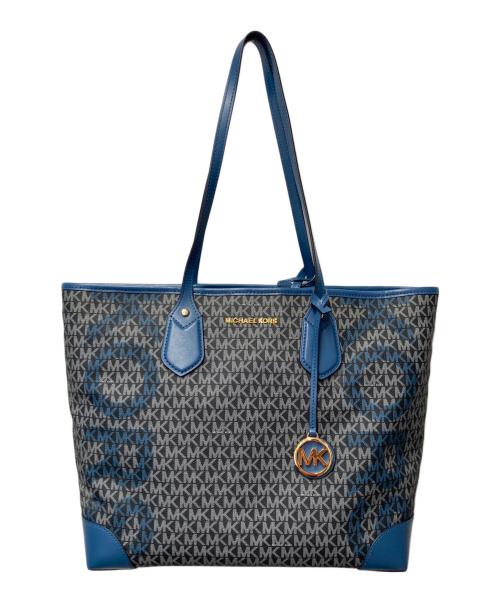 MICHAEL KORS（マイケル・コース）MICHAEL KORS (マイケルコース) MKシグネチャートートバッグ ブルー×グレーの古着・服飾アイテム