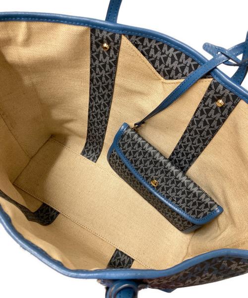 MICHAEL KORS（マイケル・コース）MICHAEL KORS (マイケルコース) MKシグネチャートートバッグ ブルー×グレーの古着・服飾アイテム