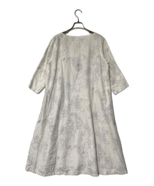 KAPITAL（キャピタル）KAPITAL (キャピタル) 総柄リネンワンピース ホワイト サイズ:1の古着・服飾アイテム