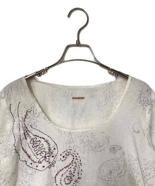KAPITAL（キャピタル）KAPITAL (キャピタル) 総柄リネンワンピース ホワイト サイズ:1の古着・服飾アイテム