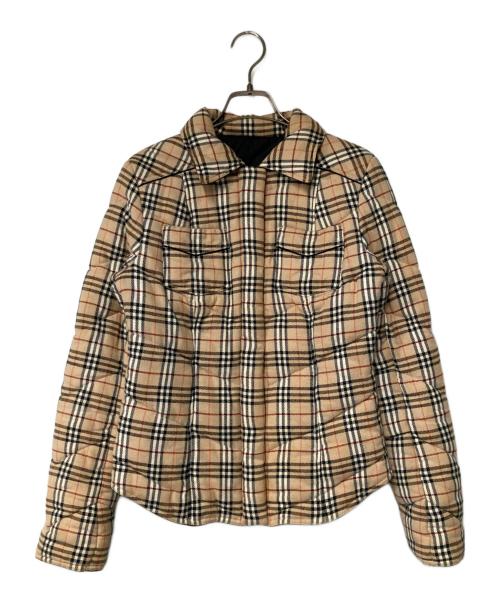 BURBERRY BLUE LABEL（バーバリーロンドンブルーレーベル）BURBERRY BLUE LABEL (バーバリーロンドンブルーレーベル) リバーシブルパテッドジャケット ベージュ×ブラック サイズ:40の古着・服飾アイテム