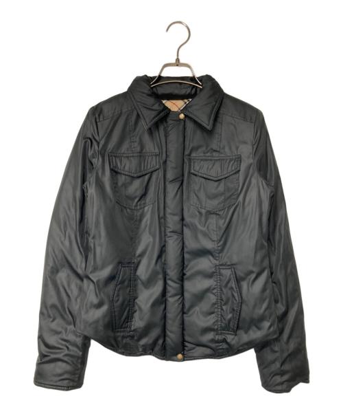 BURBERRY BLUE LABEL（バーバリーロンドンブルーレーベル）BURBERRY BLUE LABEL (バーバリーロンドンブルーレーベル) リバーシブルパテッドジャケット ベージュ×ブラック サイズ:40の古着・服飾アイテム