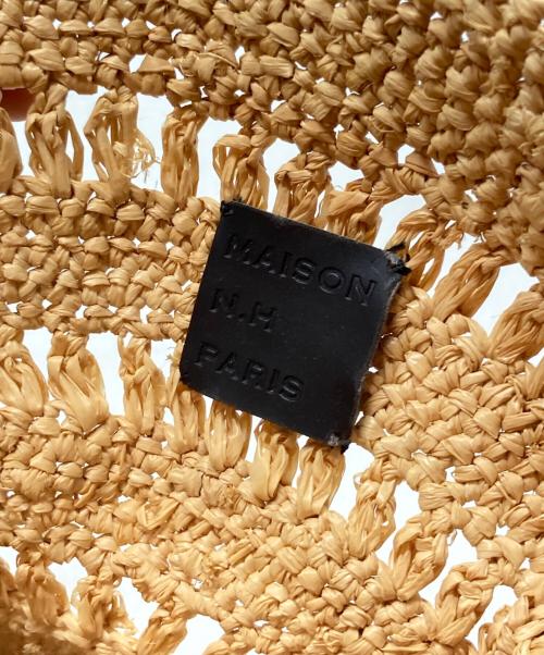 MAISON N.H PARIS（メゾン・エヌ・アッシュ・パリ）MAISON N.H PARIS (メゾン・エヌ・アッシュ・パリ) カゴバッグ ベージュ×ブラックの古着・服飾アイテム