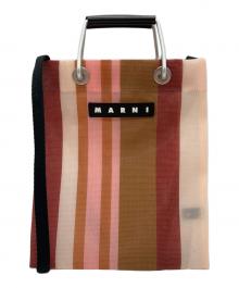 MARNI（マルニ）の古着「MARKET MINI SHOULDERMarket Stripe Mini Shoulder Bag」｜ブラウン×ピンク