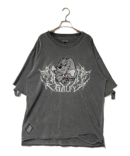 GALFY（ガルフィー）GALFY (ガルフィー) 染め染めわんちゃんボロボロ Tee グレー サイズ:大型犬の古着・服飾アイテム