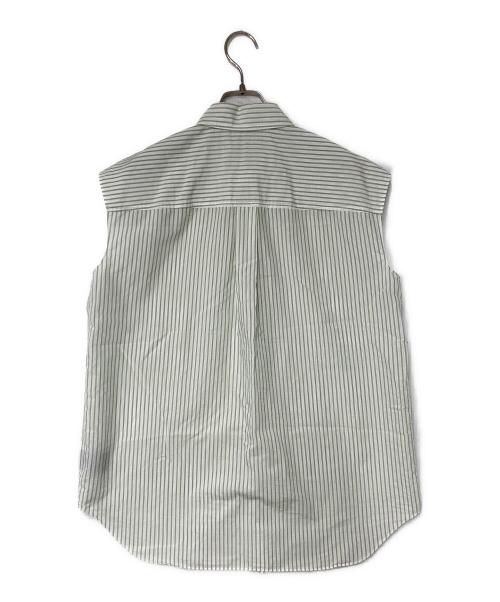 theory（セオリー）theory (セオリー) New Double Stripe Boyfriend Shirt ニュー ダブル ストライプ ボーイフレンド シャツ ホワイト×グリーン サイズ:Sの古着・服飾アイテム