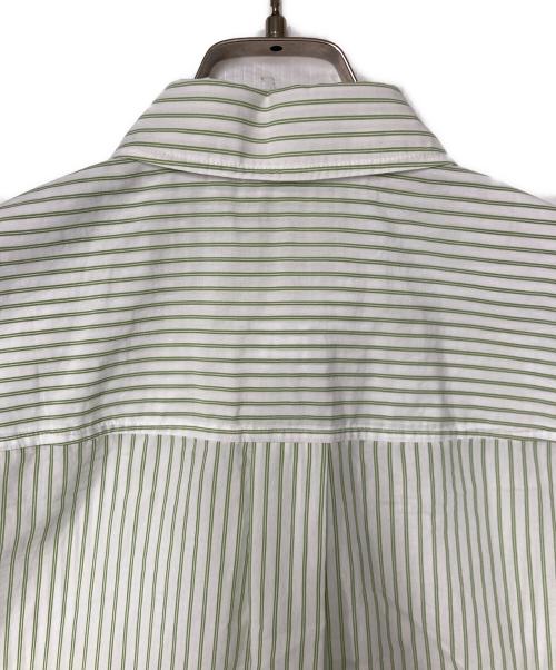 theory（セオリー）theory (セオリー) New Double Stripe Boyfriend Shirt ニュー ダブル ストライプ ボーイフレンド シャツ ホワイト×グリーン サイズ:Sの古着・服飾アイテム
