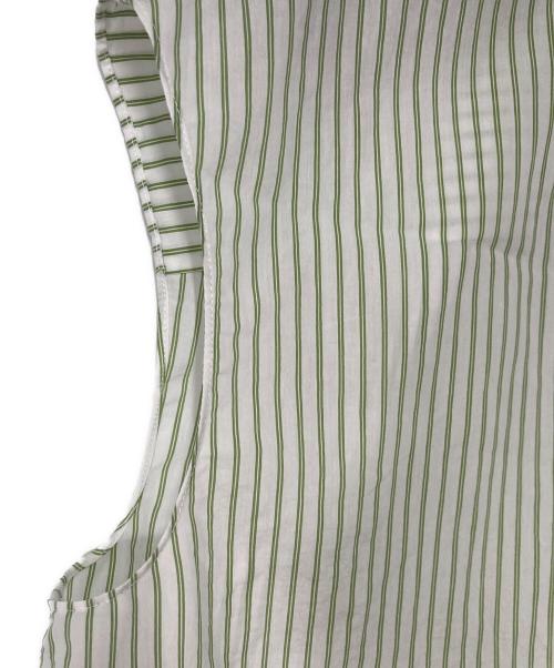 theory（セオリー）theory (セオリー) New Double Stripe Boyfriend Shirt ニュー ダブル ストライプ ボーイフレンド シャツ ホワイト×グリーン サイズ:Sの古着・服飾アイテム