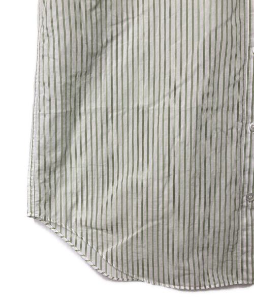 theory（セオリー）theory (セオリー) New Double Stripe Boyfriend Shirt ニュー ダブル ストライプ ボーイフレンド シャツ ホワイト×グリーン サイズ:Sの古着・服飾アイテム