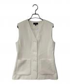 theoryセオリー）の古着「SATIN CREPE ZIGZAG VEST サテン クレープ ジグザグ ベスト」｜ベージュ
