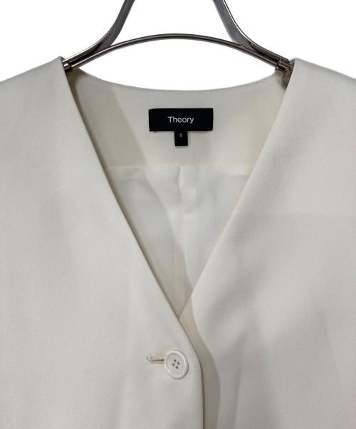 theory（セオリー）theory (セオリー) SATIN CREPE ZIGZAG VEST サテン クレープ ジグザグ ベスト ベージュの古着・服飾アイテム