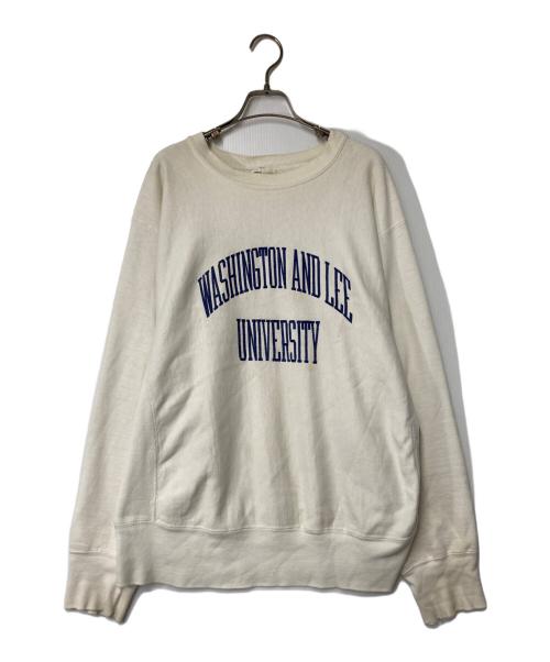 Champion REVERSE WEAVE（チャンピオン リバース ウィーブ）Champion REVERSE WEAVE (チャンピオン リバース ウィーブ) 80's  2段プリントリバースウィーブスウェット アイボリー サイズ:Lの古着・服飾アイテム