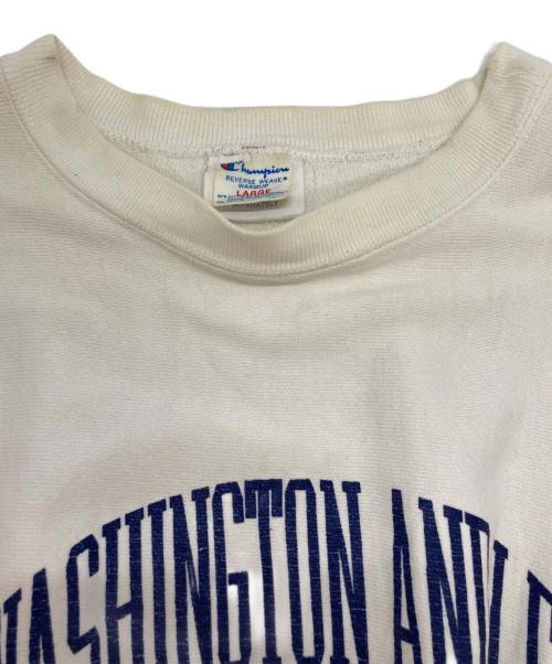 Champion REVERSE WEAVE（チャンピオン リバース ウィーブ）Champion REVERSE WEAVE (チャンピオン リバース ウィーブ) 80's  2段プリントリバースウィーブスウェット アイボリー サイズ:Lの古着・服飾アイテム