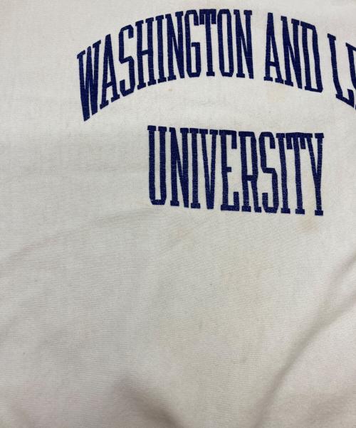 Champion REVERSE WEAVE（チャンピオン リバース ウィーブ）Champion REVERSE WEAVE (チャンピオン リバース ウィーブ) 80's  2段プリントリバースウィーブスウェット アイボリー サイズ:Lの古着・服飾アイテム