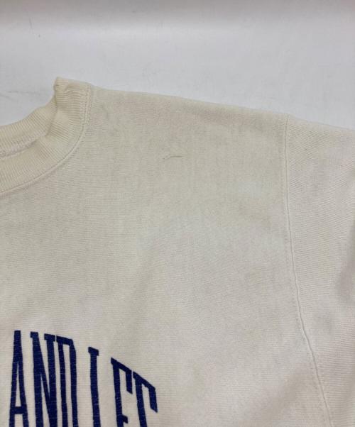 Champion REVERSE WEAVE（チャンピオン リバース ウィーブ）Champion REVERSE WEAVE (チャンピオン リバース ウィーブ) 80's  2段プリントリバースウィーブスウェット アイボリー サイズ:Lの古着・服飾アイテム