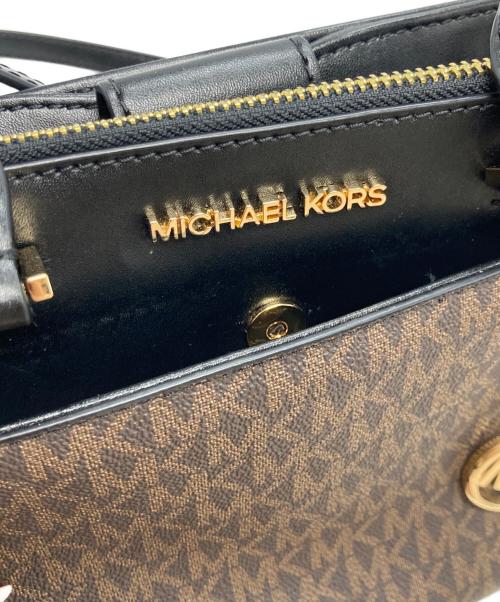 MICHAEL KORS（マイケル・コース）MICHAEL KORS (マイケルコース) シグネチャー2WAYショルダーバッグ ブラウン×ブラックの古着・服飾アイテム