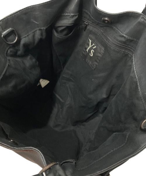 Y's（ワイズ）Y's (ワイズ) 2WAY レザートートバッグ ブラックの古着・服飾アイテム