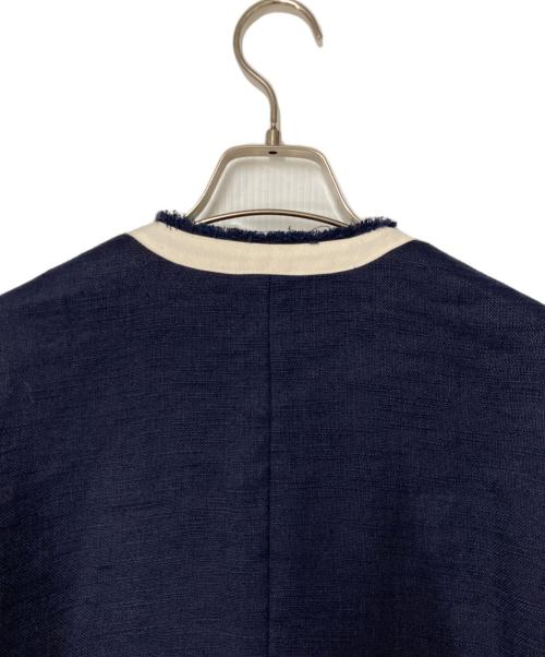 IENA（イエナ）IENA (イエナ) Wクロス トリミングジャケット ネイビー サイズ:36の古着・服飾アイテム