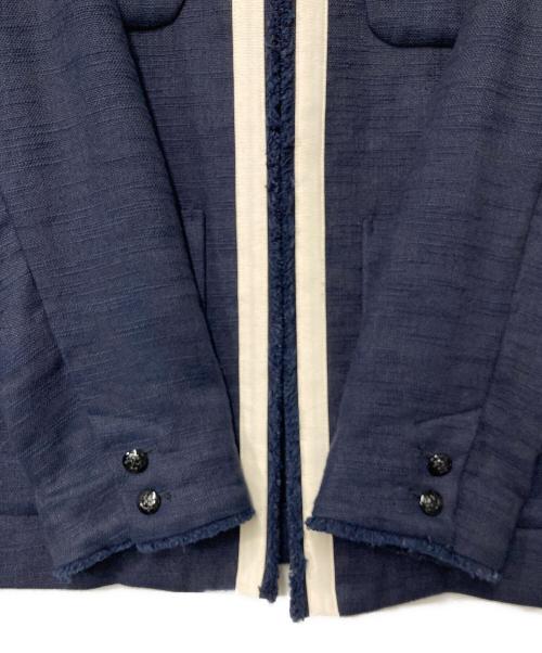 IENA（イエナ）IENA (イエナ) Wクロス トリミングジャケット ネイビー サイズ:36の古着・服飾アイテム