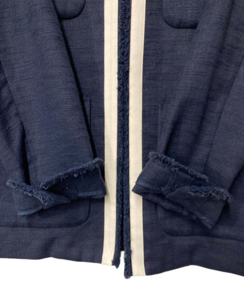 IENA（イエナ）IENA (イエナ) Wクロス トリミングジャケット ネイビー サイズ:36の古着・服飾アイテム