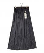 MM6 Maison Margielaエムエムシックスメゾンマルジェラ）の古着「18SS ストライプワイドパンツ」｜ブラック×ホワイト